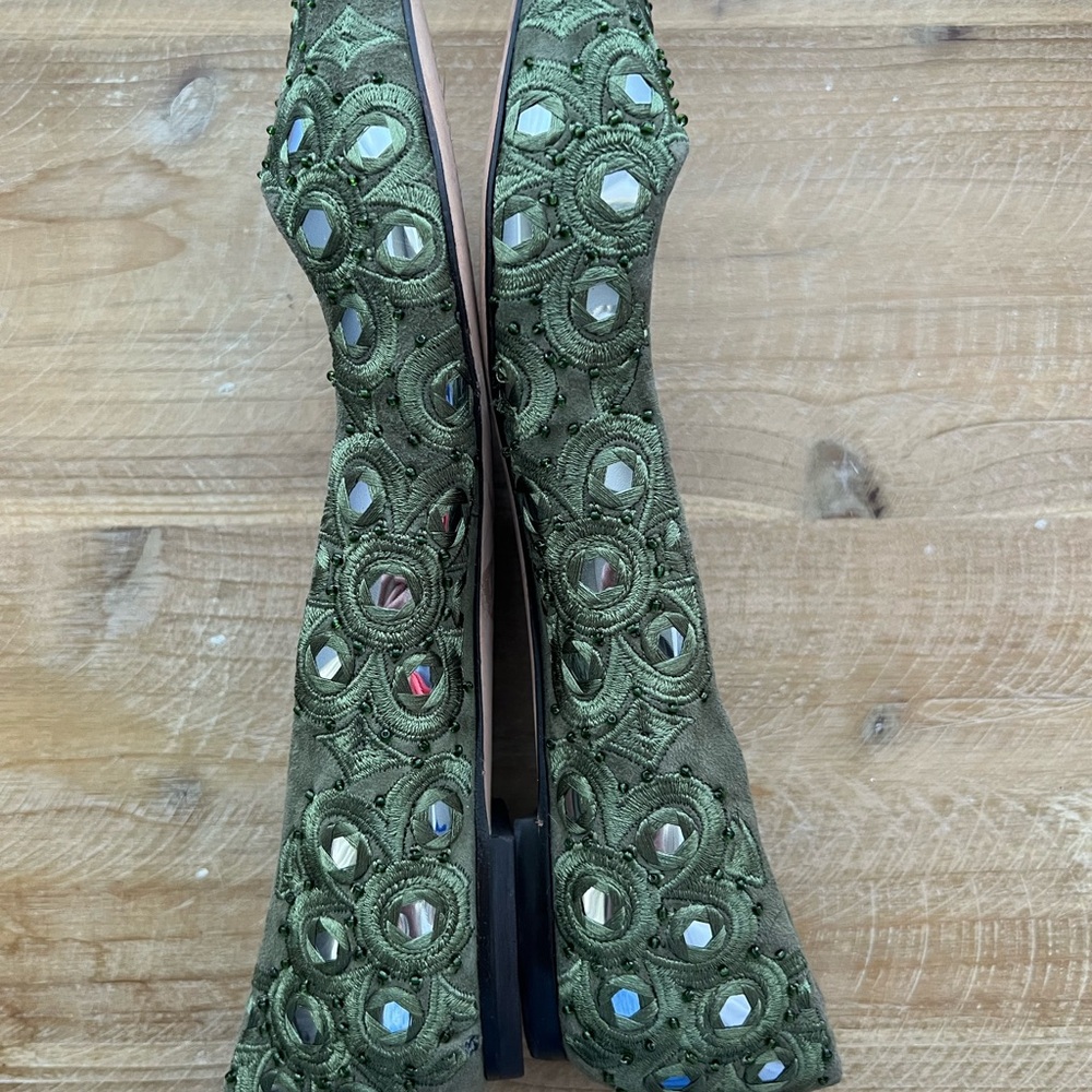 Tory Burch Yasmin Ballet Flat in Olive/Multi Size 6.5 - Picture 10 of 10